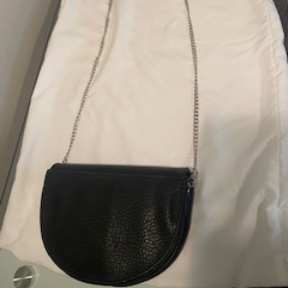 Black Fashion Small Bag with Silver Chain Strap